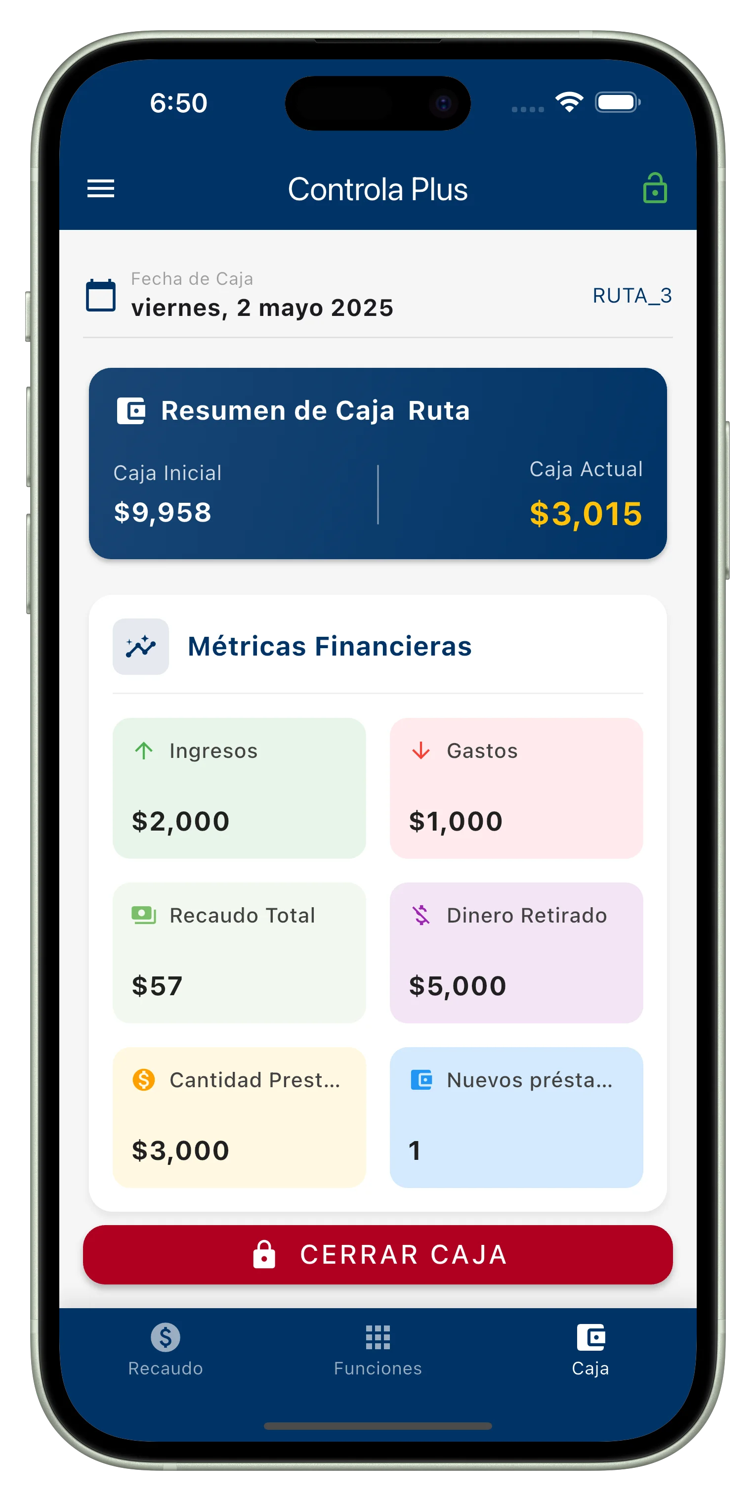 Resumen de Caja y Métricas Financieras