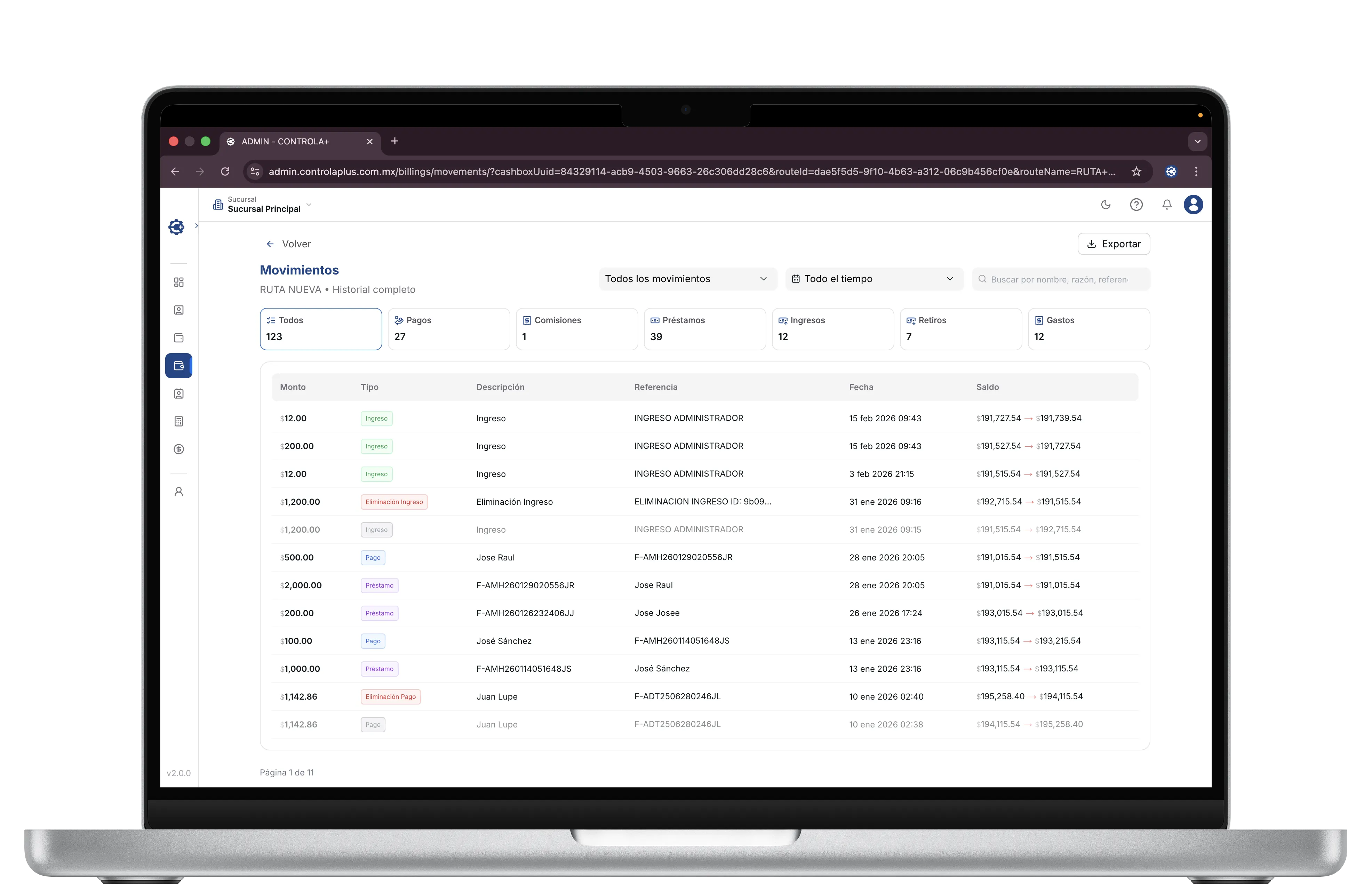 Panel de control Controla+